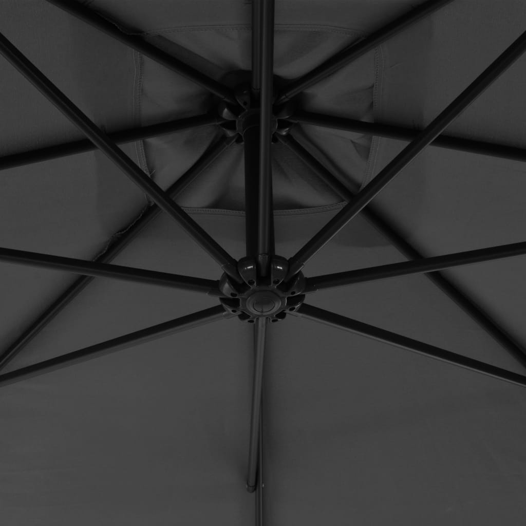 vidaXL Cantilever Umbrella with Steel Pole 118.1" Anthracite