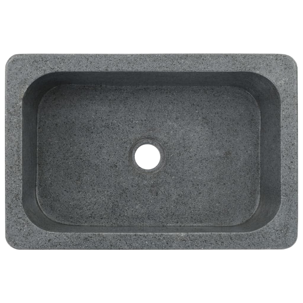 vidaXL Sink 17.7"x11.8"x5.9" Riverstone Black