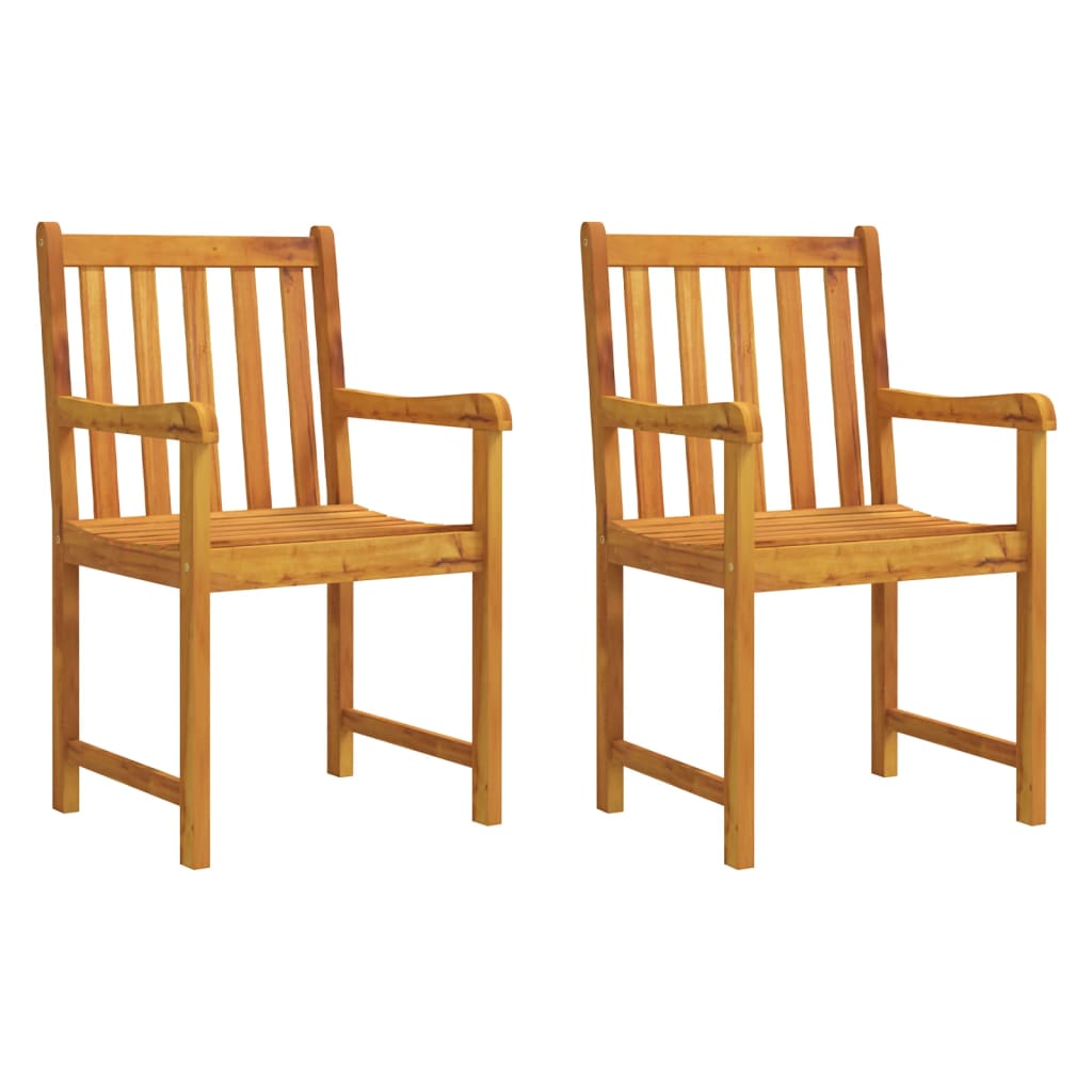 vidaXL Patio Chairs 2 pcs Solid Acacia Wood