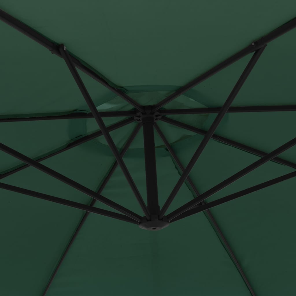 vidaXL Cantilever Umbrella 137.8" Green