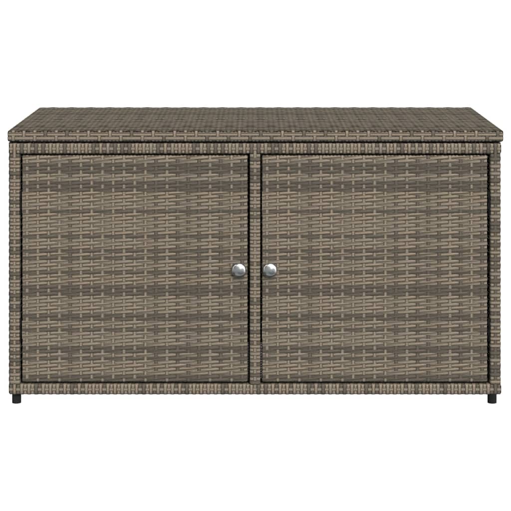 vidaXL Patio Storage Cabinet Gray 43.3"x21.7"x23.8" Poly Rattan