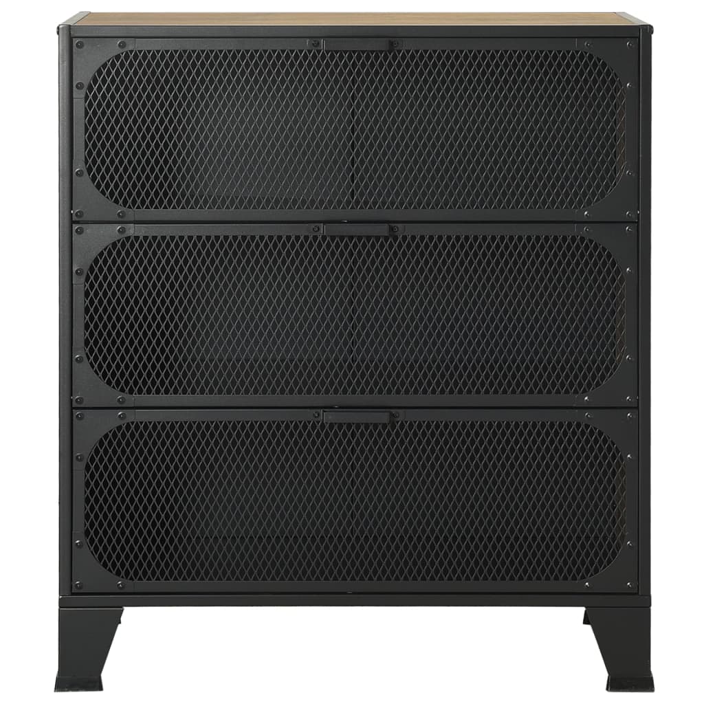 vidaXL Storage Cabinet Rustic Brown 28.3"x14.2"x32.3" Metal and MDF