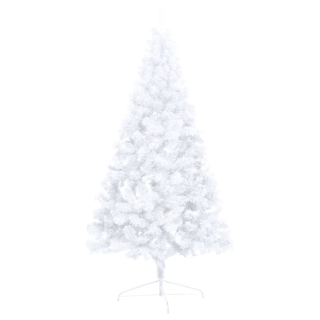 vidaXL Artificial Half Pre-lit Christmas Tree with Ball Set White 82.7"