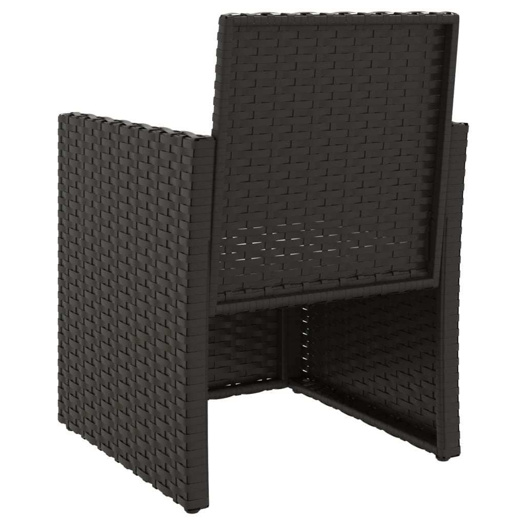 vidaXL Patio Armchair with Cushion Black Poly Rattan