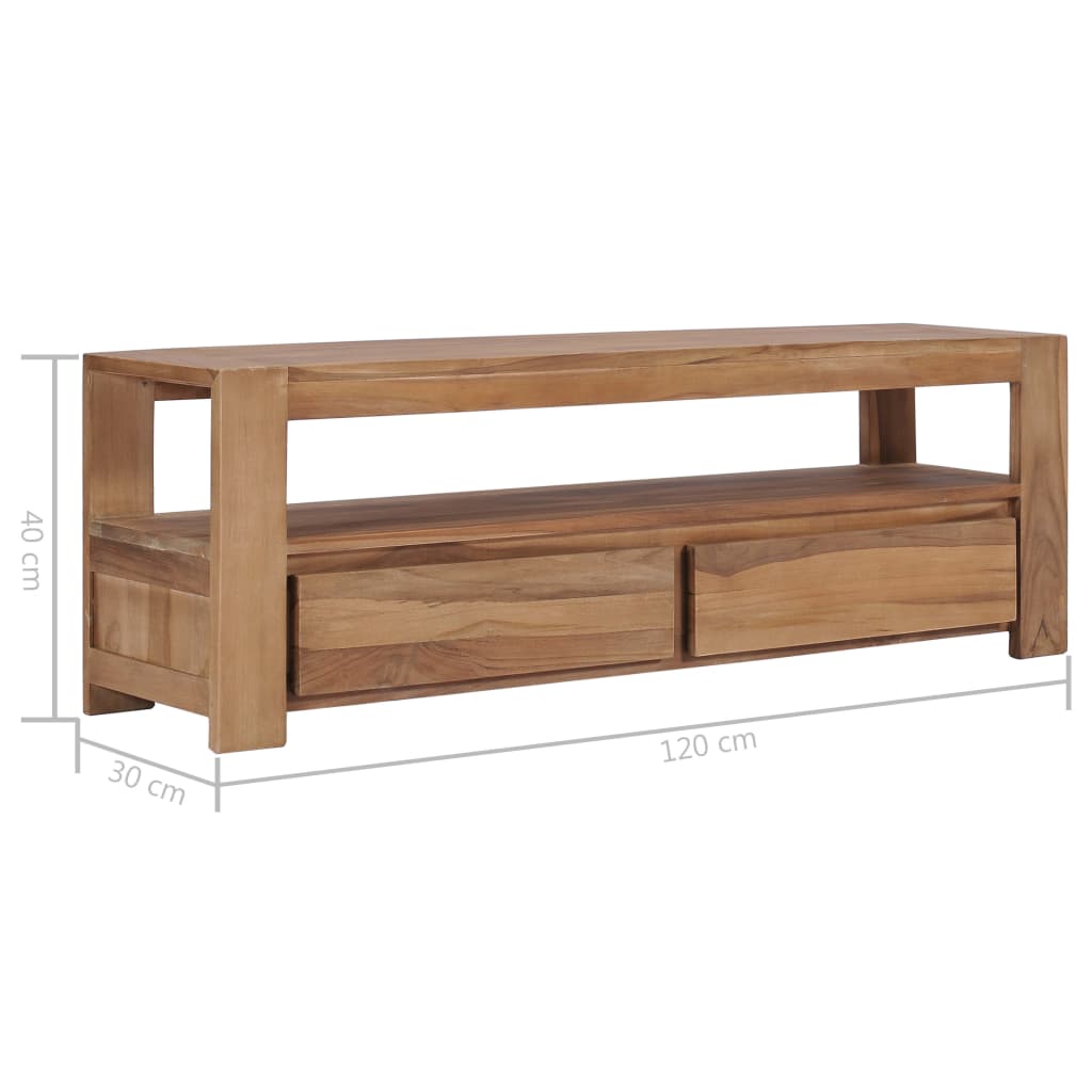 vidaXL TV Cabinet 47.2"x11.8"x15.7" Solid Teak Wood