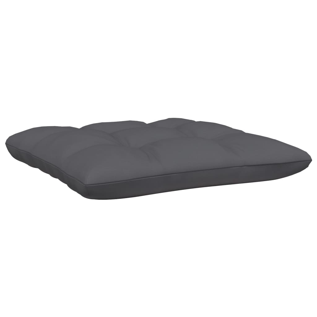 vidaXL Patio Footstool with Anthracite Cushion White Solid Pinewood