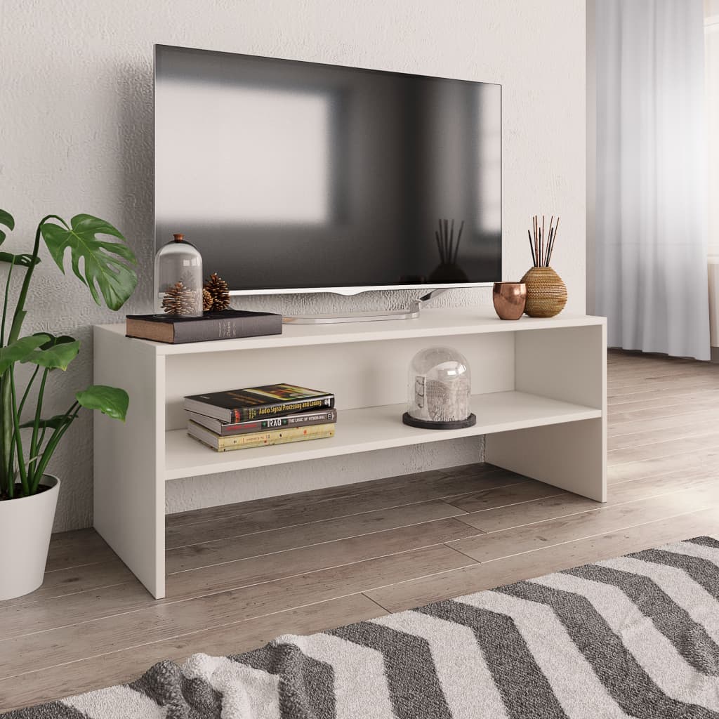 vidaXL TV Stand White 39.4"x15.7"x15.7" Engineered Wood
