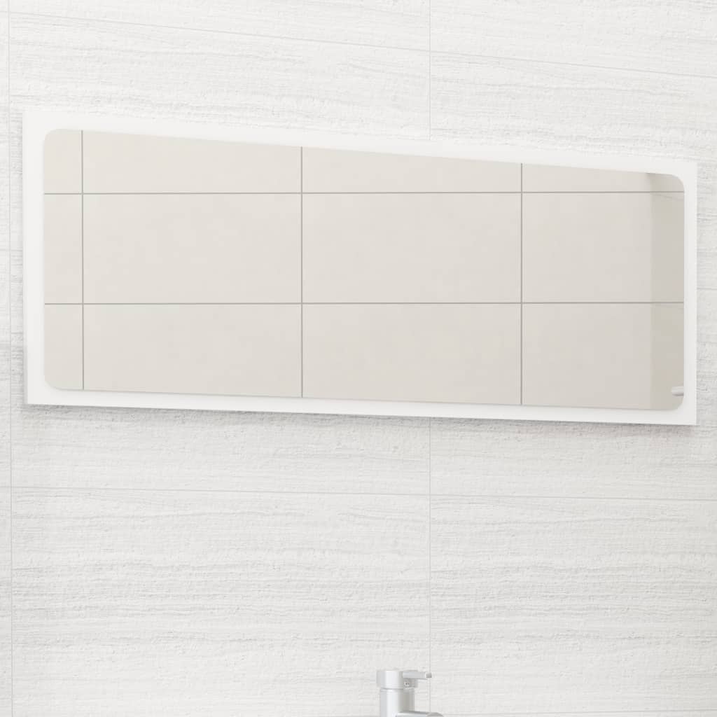 vidaXL Bathroom Mirror White 35.4"x0.6"x14.6" Engineered Wood