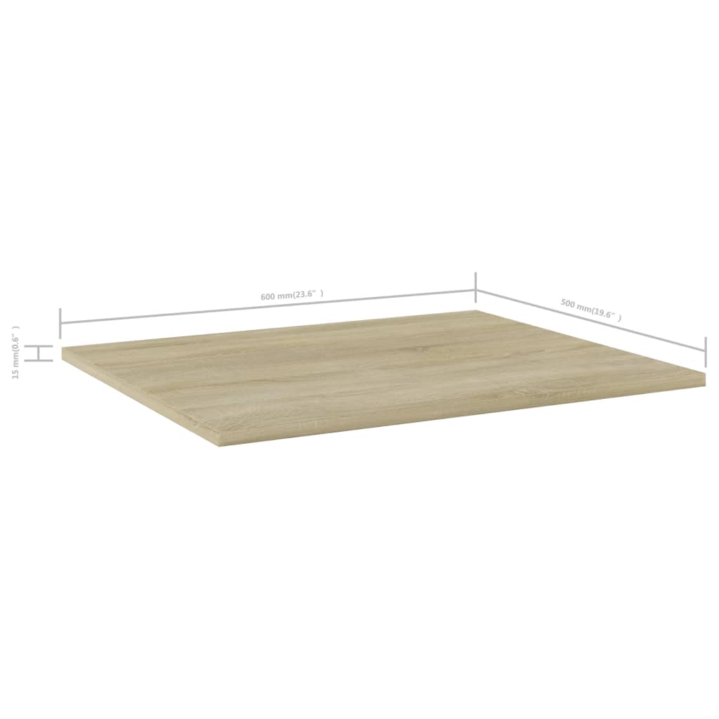 vidaXL Bookshelf Boards 4 pcs Sonoma Oak 23.6"x19.7"x0.6" Engineered Wood