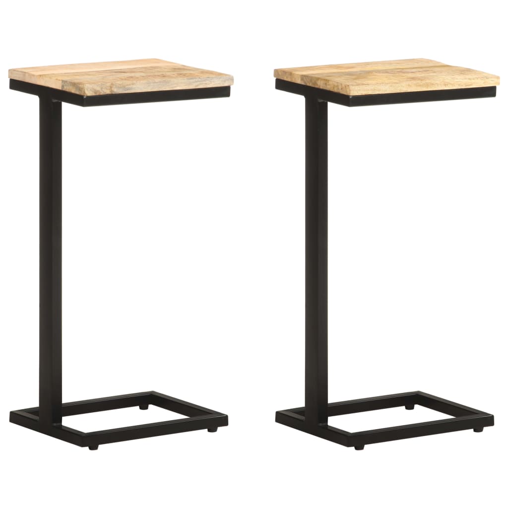 vidaXL Side Tables 2 pcs 12.4"x9.6"x25.4" Rough Mango Wood