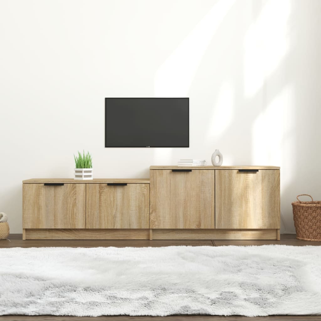vidaXL TV Stand Sonoma Oak 62.4"x14.2"x17.7" Engineered Wood