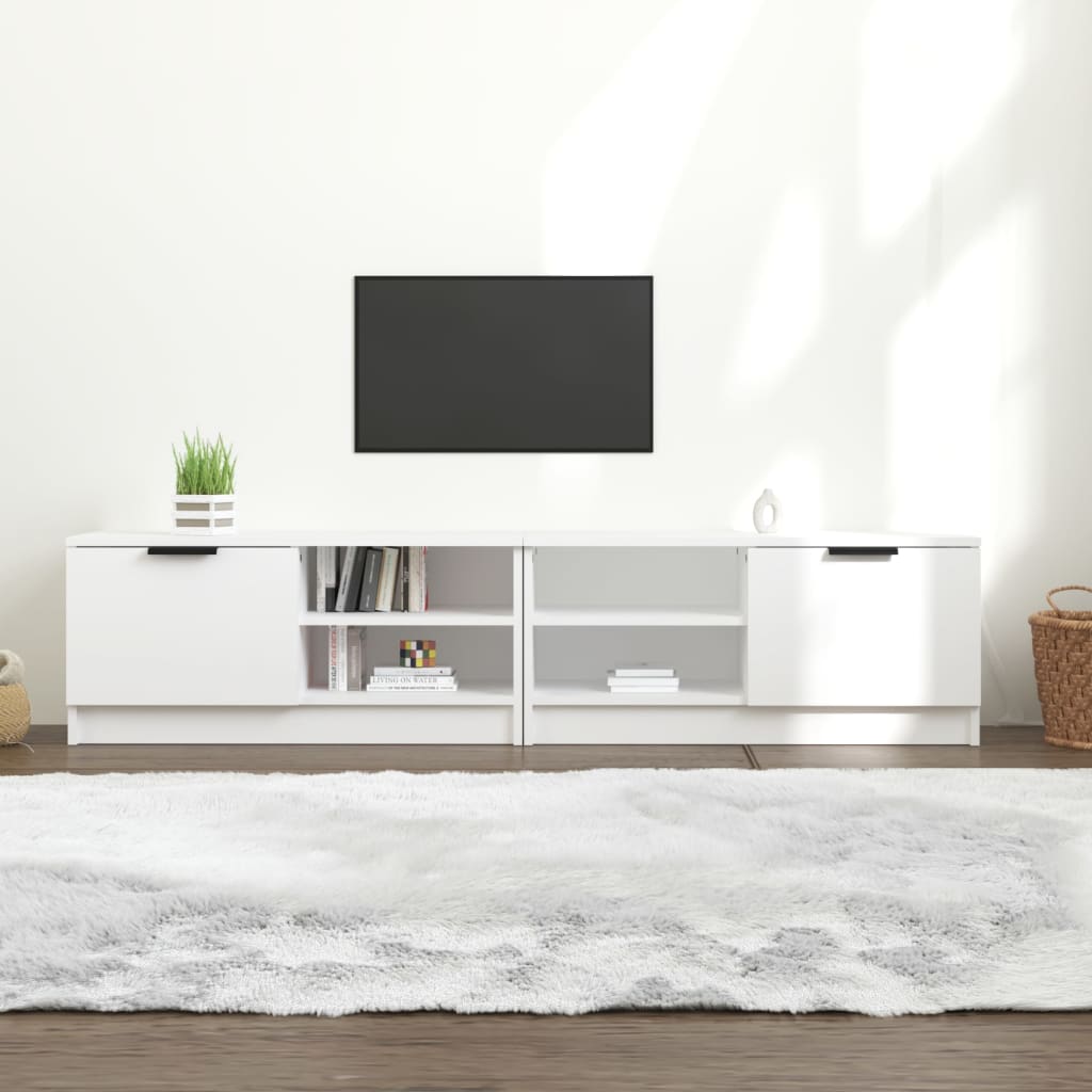 vidaXL TV Stands 2 pcs White 31.5"x13.8"x14.4" Engineered Wood