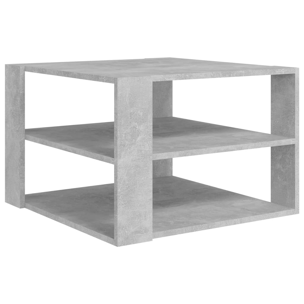 vidaXL Coffee Table Concrete Gray 23.6"x23.6"x15.7" Engineered Wood