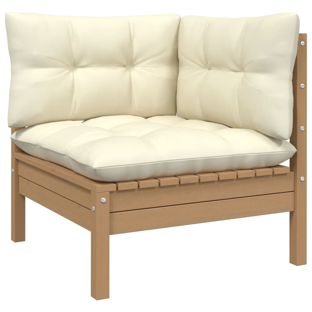 vidaXL 8 Piece Patio Lounge Set with Cushions Honey Brown Pinewood