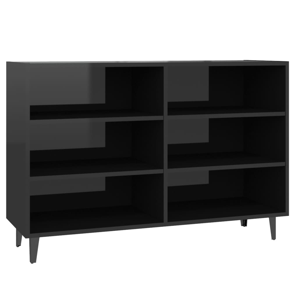 vidaXL Sideboard High Gloss Black 40.7"x13.8"x27.6" Engineered Wood