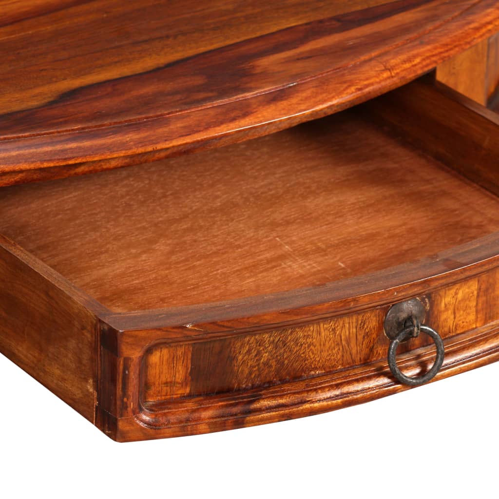 vidaXL Console Table Solid Sheesham Wood 35.4"x15.7"x29.9" Half Round