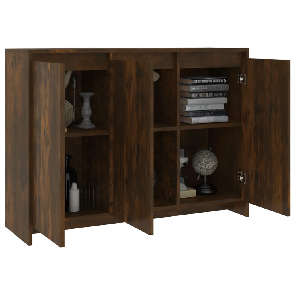 vidaXL Sideboard Smoked Oak 40.2"x13"x29.5" Engineered Wood