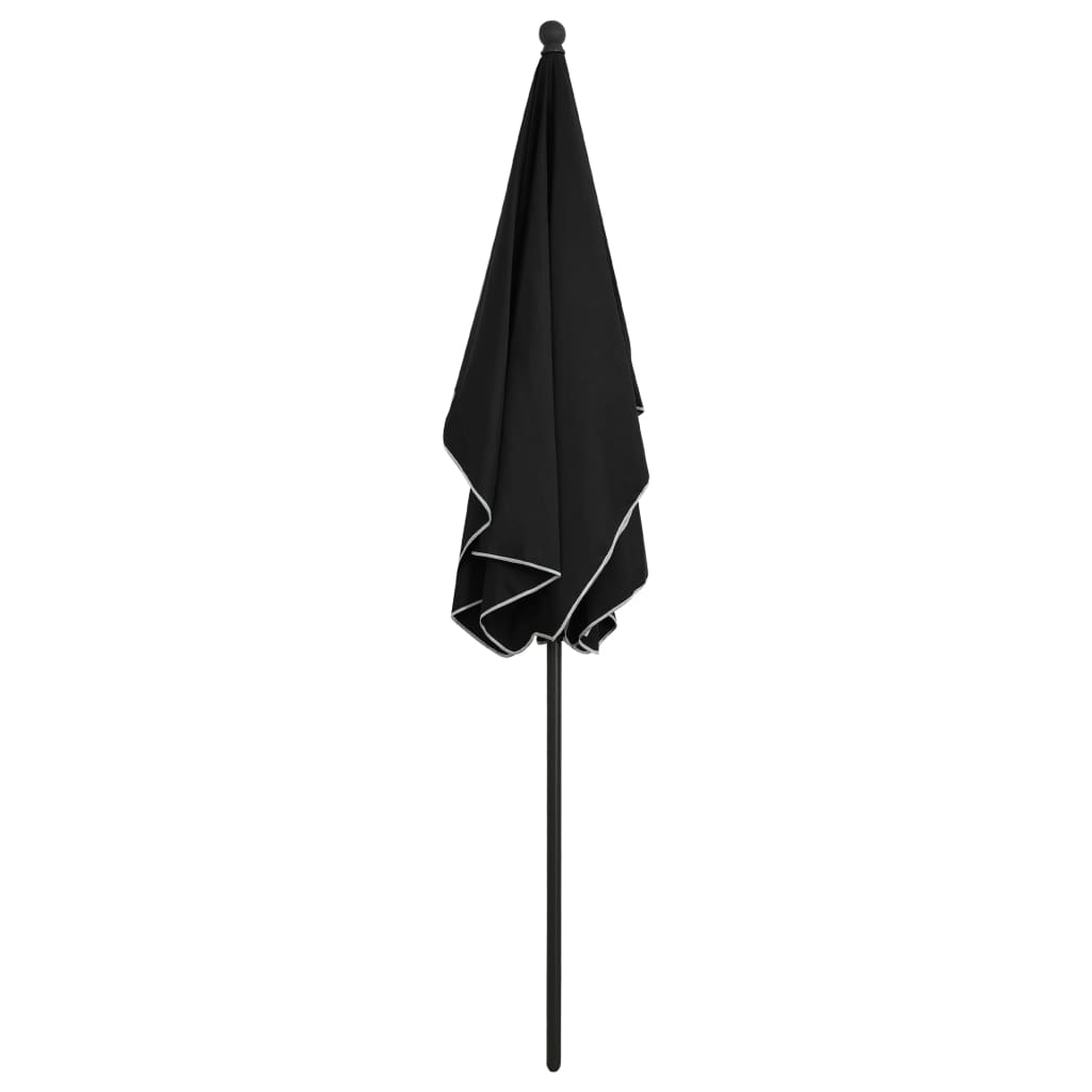 vidaXL Garden Parasol with Pole 82.7"x55.1" Black