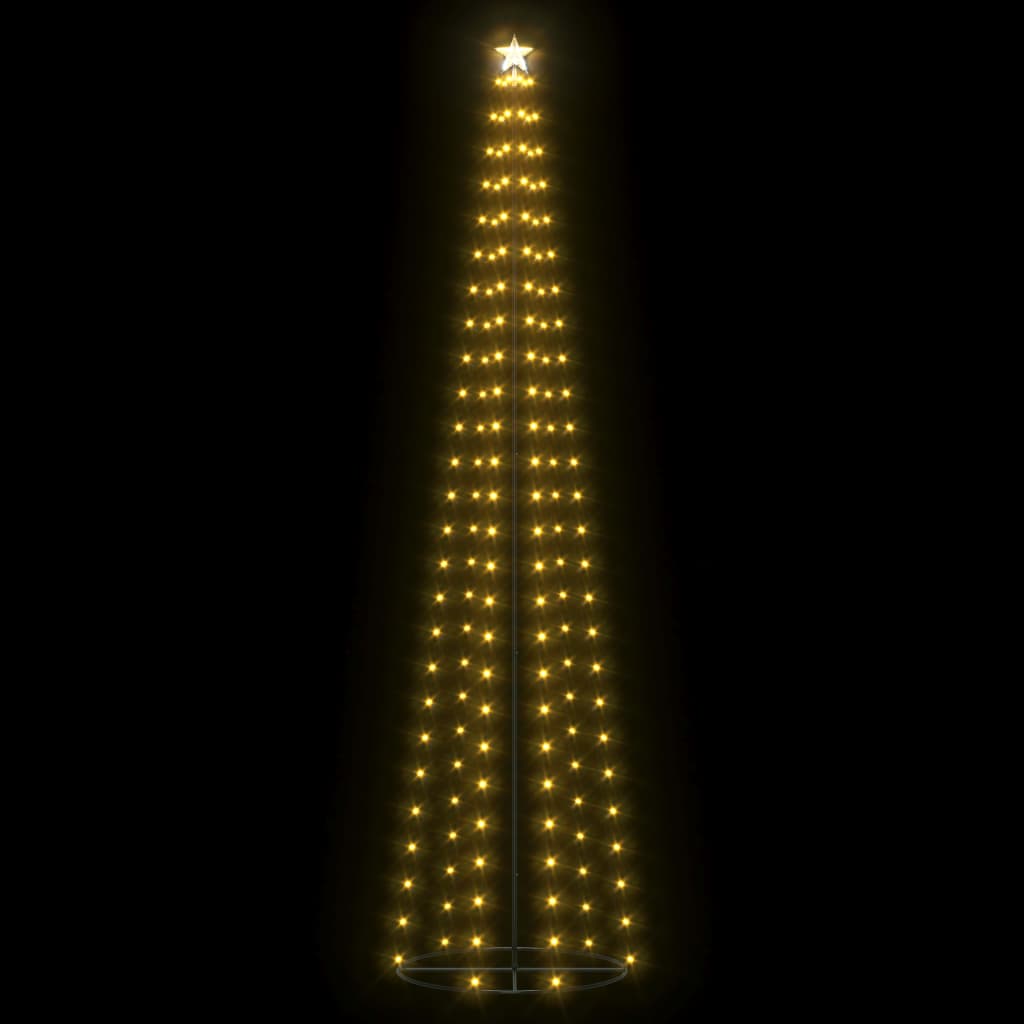 vidaXL Christmas Cone Tree Warm White 136 LEDs Decoration 27.6"x94.5"