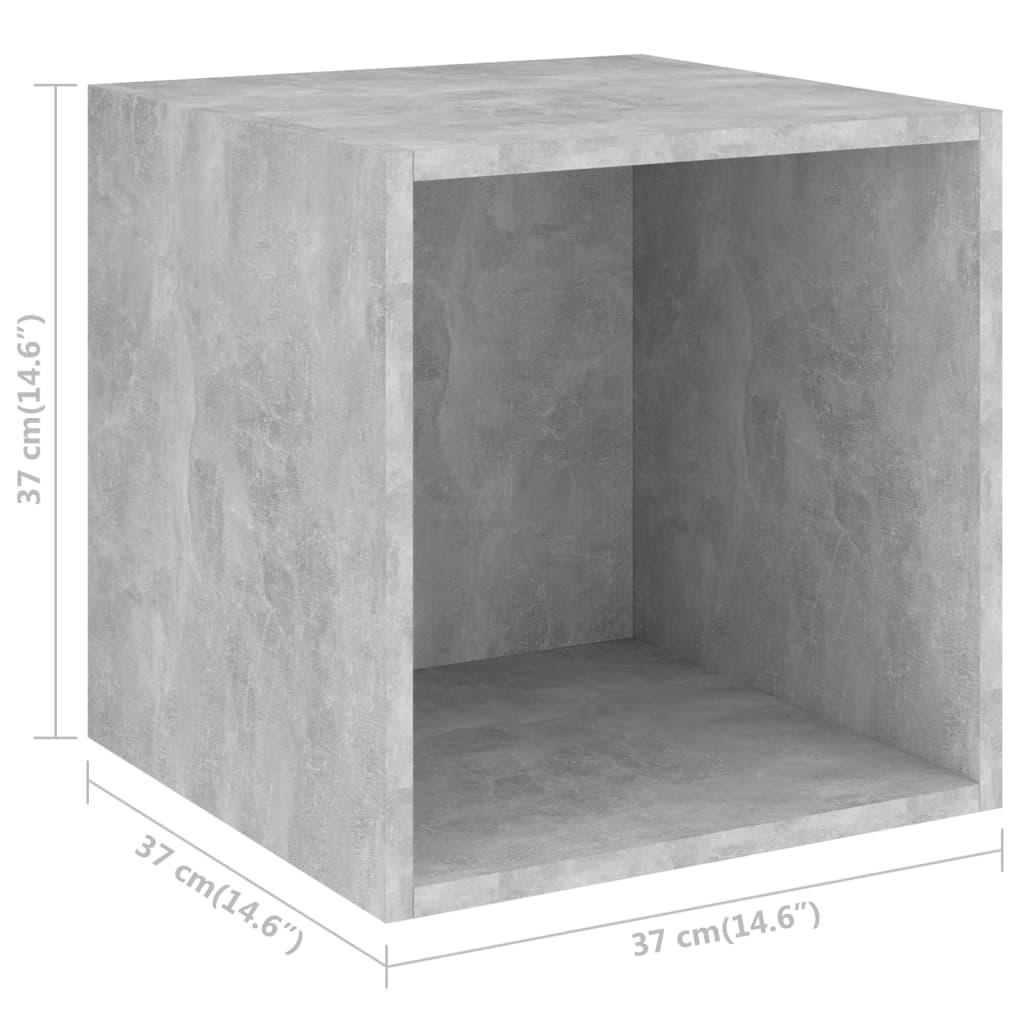 vidaXL Wall Cabinets 4 pcs Concrete Gray 14.6"x14.6"x14.6" Chipboard