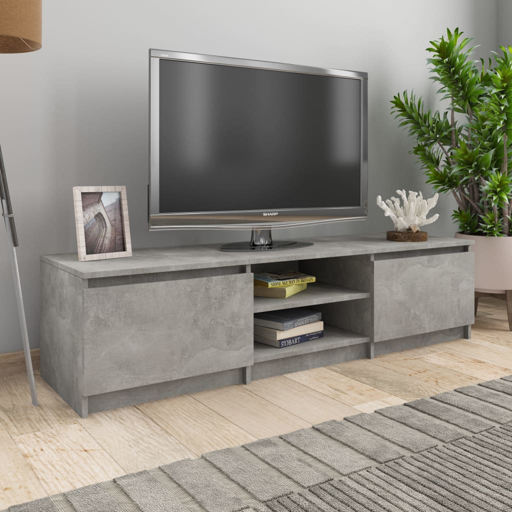 vidaXL TV Stand Concrete Gray 55.1"x15.7"x14" Engineered Wood