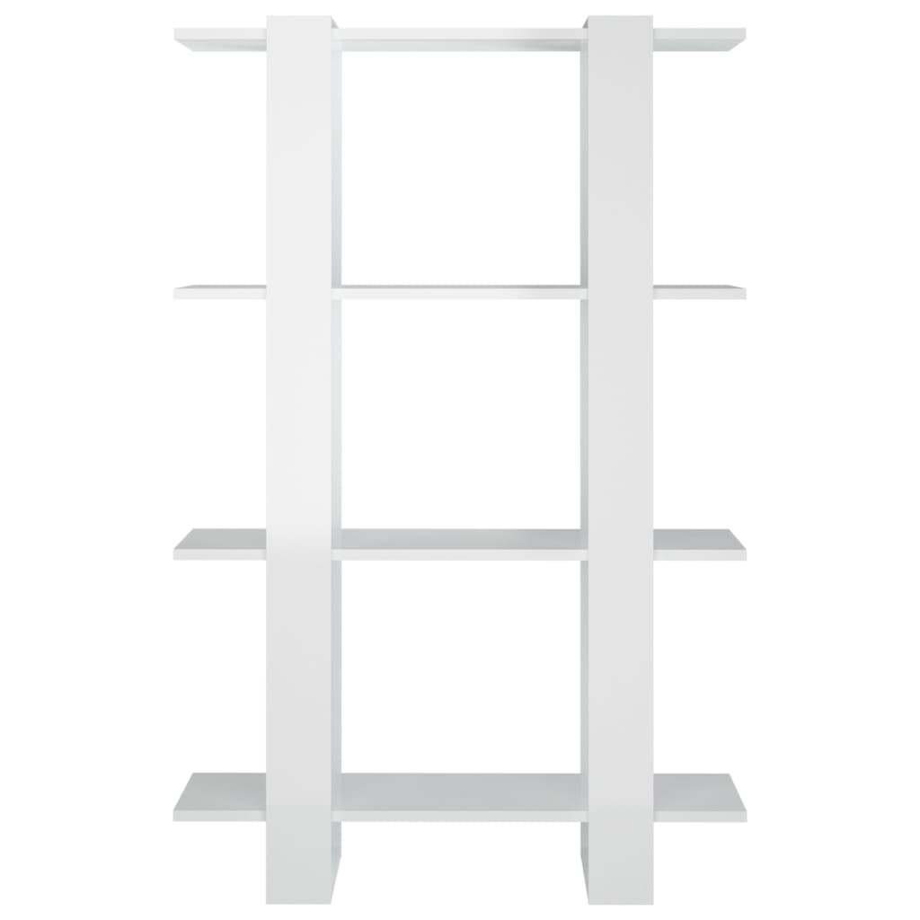 vidaXL Book Cabinet/Room Divider High Gloss White 31.5"x11.8"x48.6"