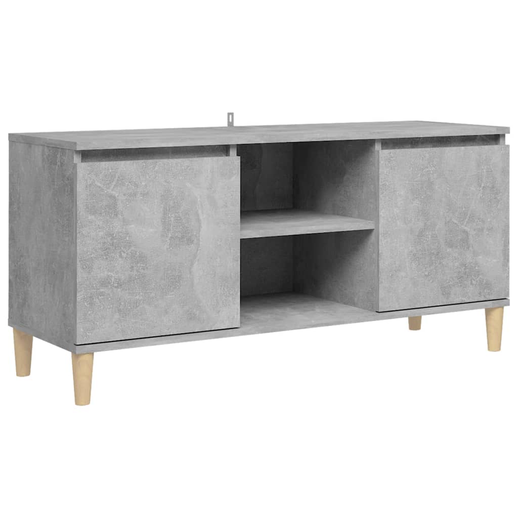 vidaXL TV Stand with Solid Wood Legs Concrete Gray 40.7"x13.8"x19.7"