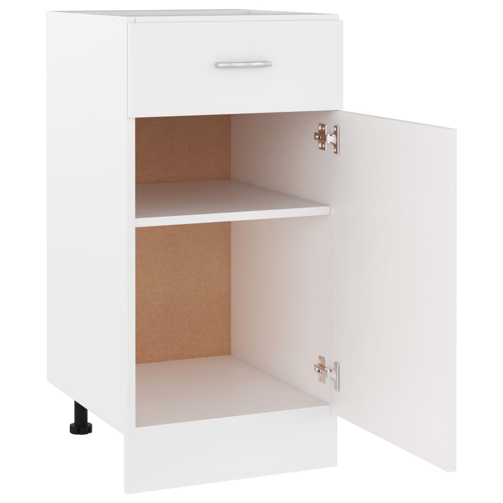 vidaXL Drawer Bottom Cabinet White 15.7"x18.1"x32.1" Engineered Wood