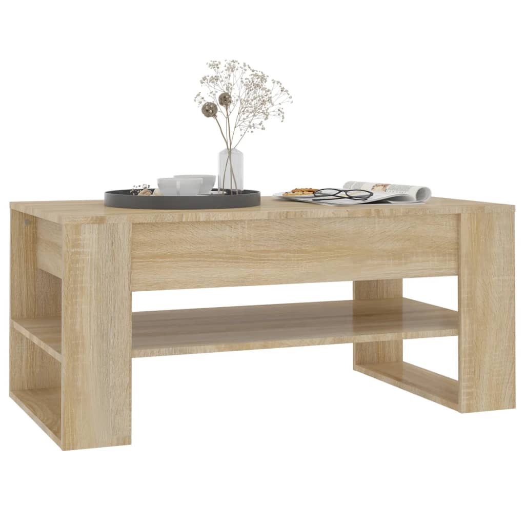 vidaXL Coffee Table Sonoma Oak 40.2"x21.7"x17.7" Engineered Wood