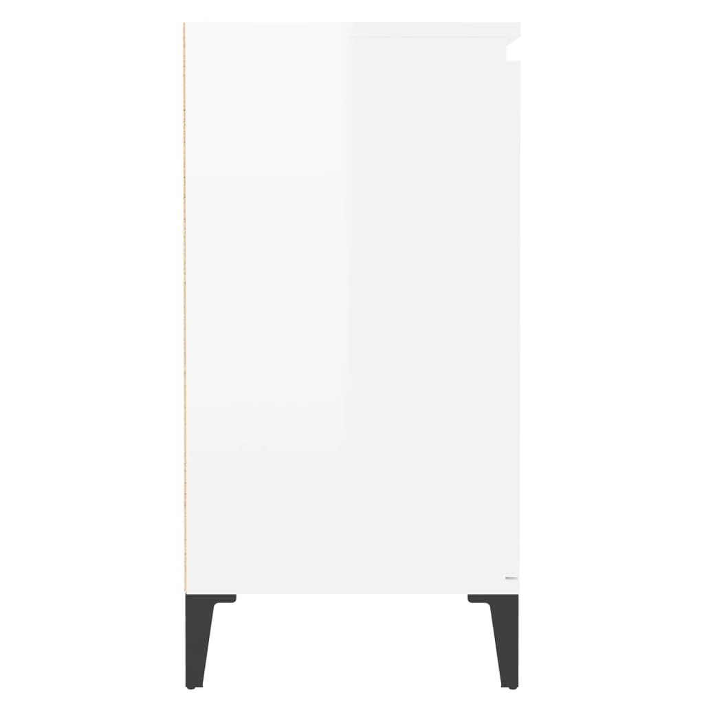 vidaXL Sideboard High Gloss White 23.6"x13.8"x27.6" Chipboard