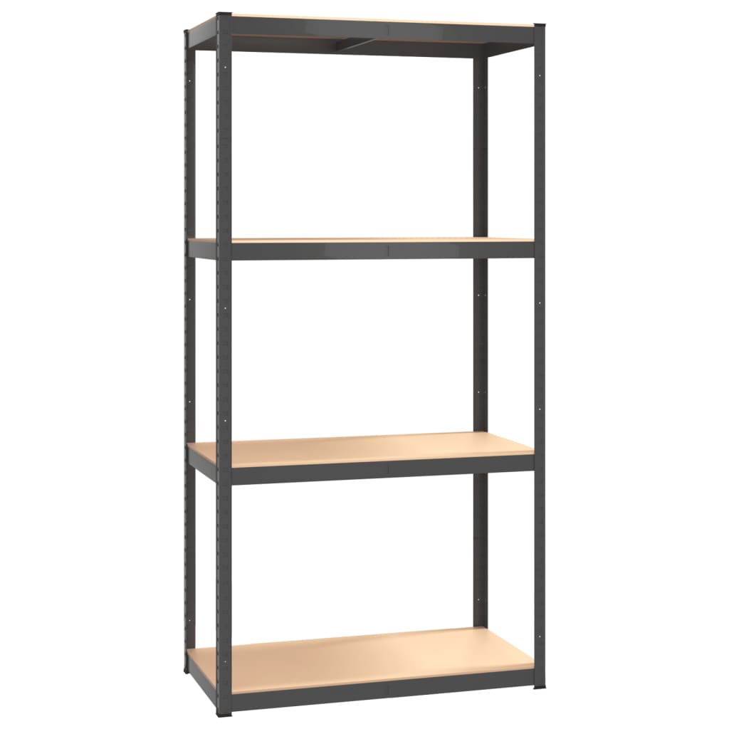 vidaXL 4-Layer Shelves 3 pcs Anthracite Steel&Engineered Wood