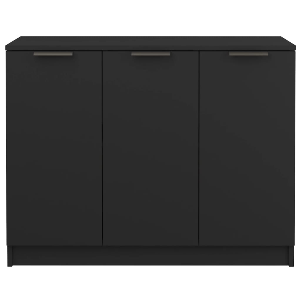 vidaXL Sideboard Black 35.6"x11.8"x27.6" Engineered Wood