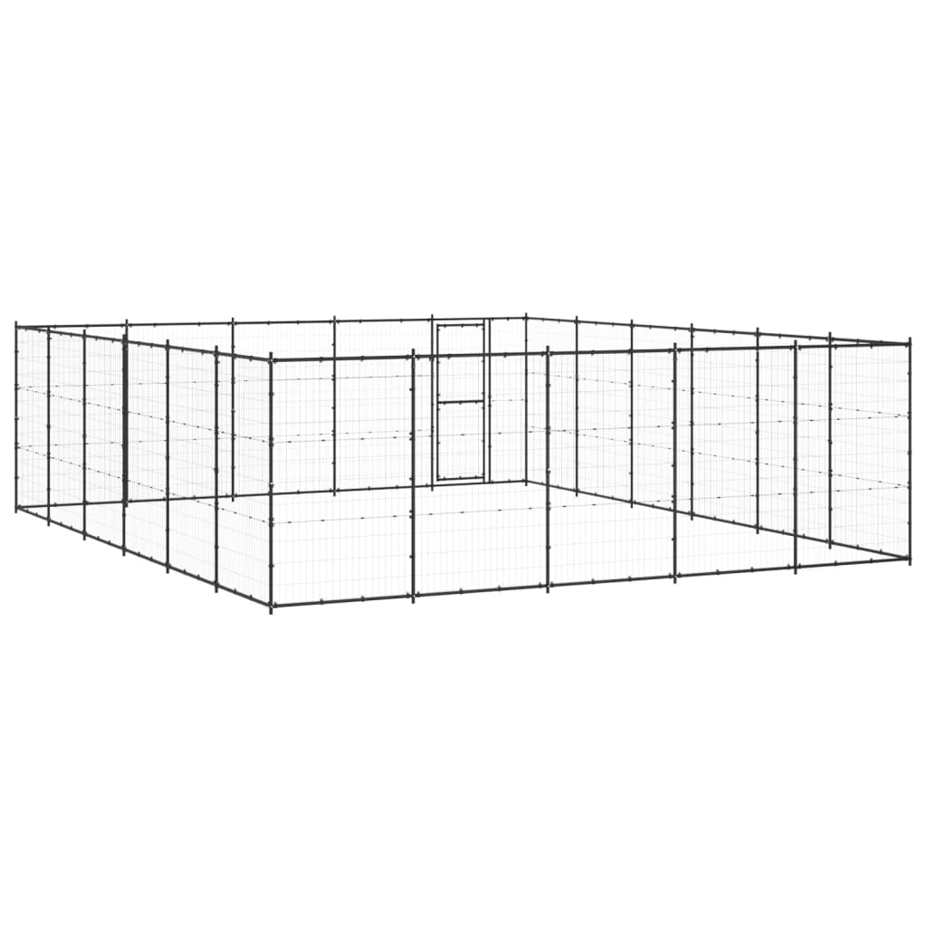 vidaXL Outdoor Dog Kennel Steel 390.7 ft²