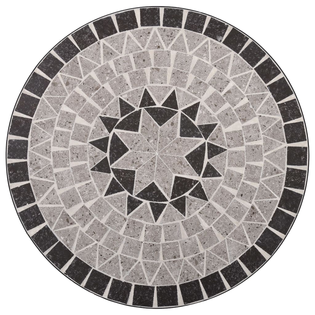 vidaXL 3 Piece Mosaic Bistro Set Ceramic Tile Gray