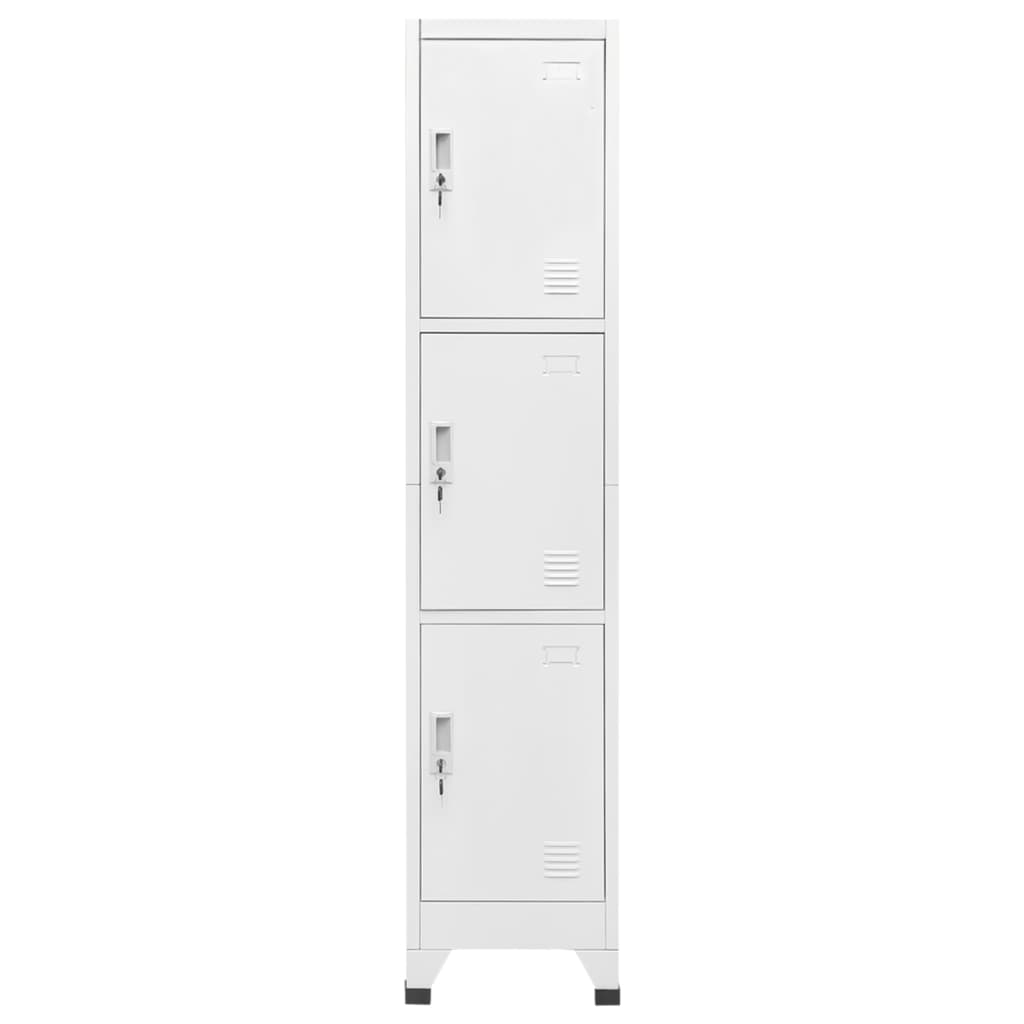 vidaXL Locker Cabinet with 3 Compartments 15"x17.7"x70.9"