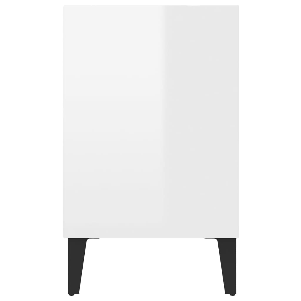 vidaXL TV Stand with Metal Legs High Gloss White 40.7"x11.8"x19.7"