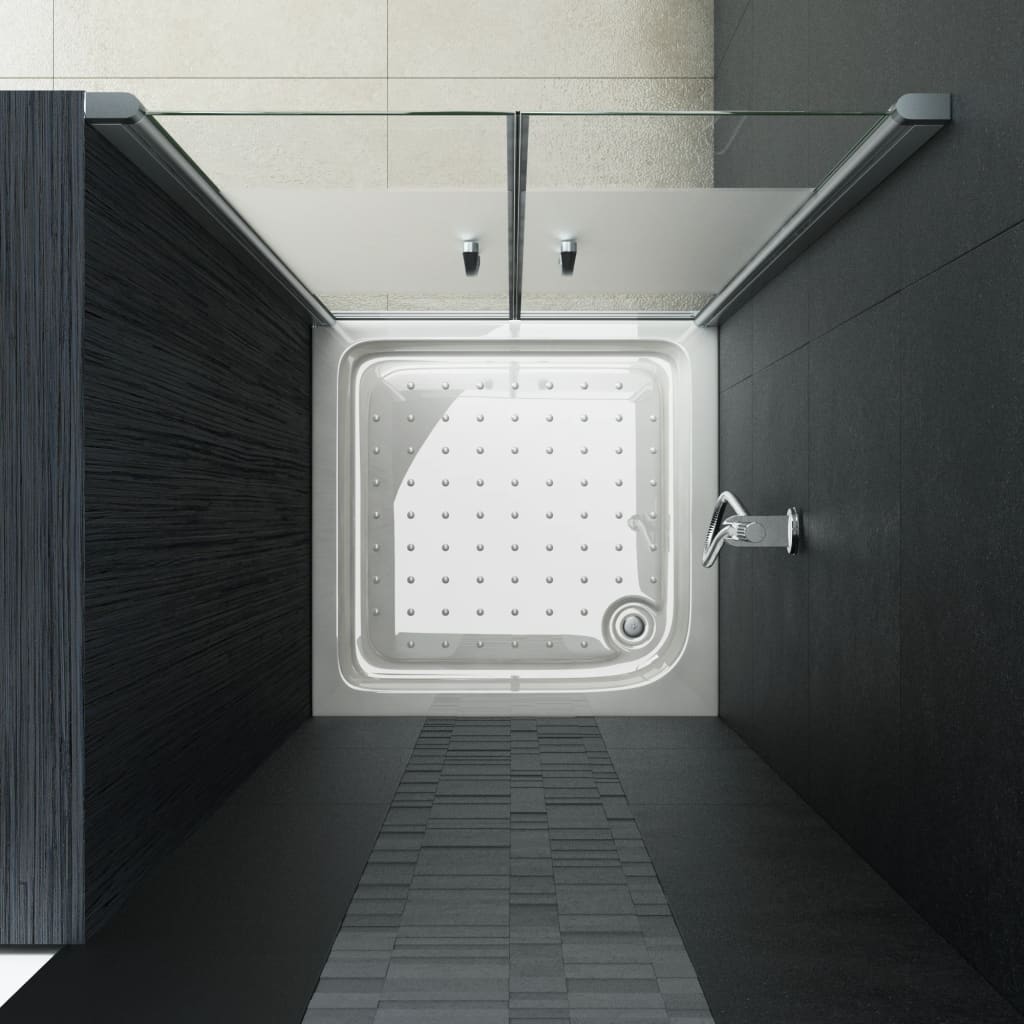 vidaXL Shower Doors Half Frosted ESG 31.5"x72.8"