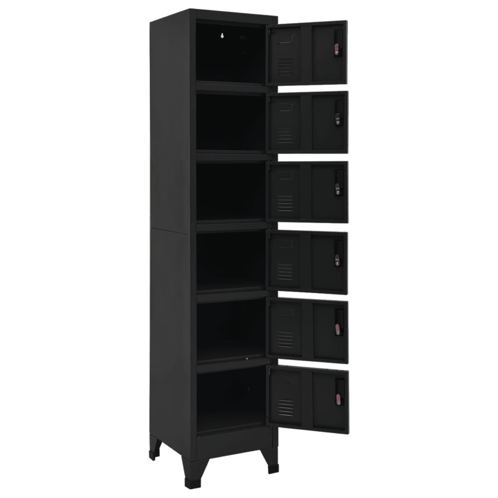 vidaXL Locker Cabinet Black 15"x15.7"x70.9" Steel
