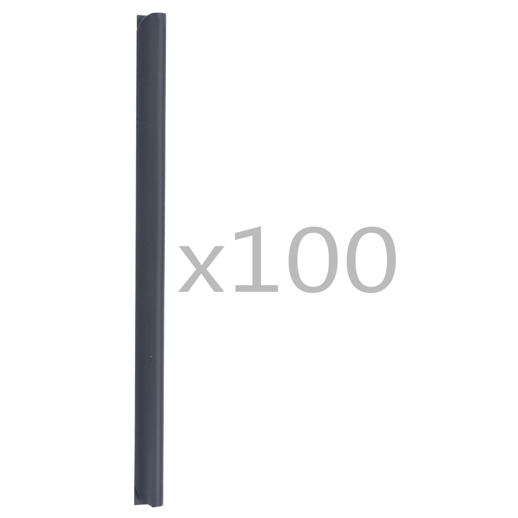 vidaXL 100 pcs Fence Strip Clips PVC Anthracite