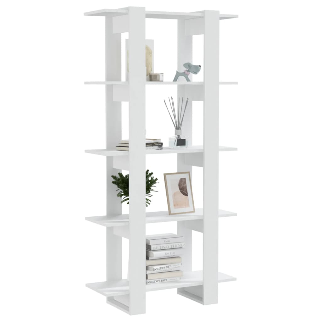 vidaXL Book Cabinet/Room Divider White 31.5"x11.8"x63" Engineered Wood