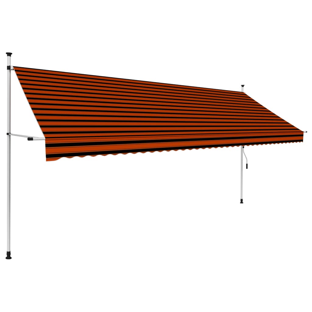 vidaXL Manual Retractable Awning 157.5" Orange and Brown