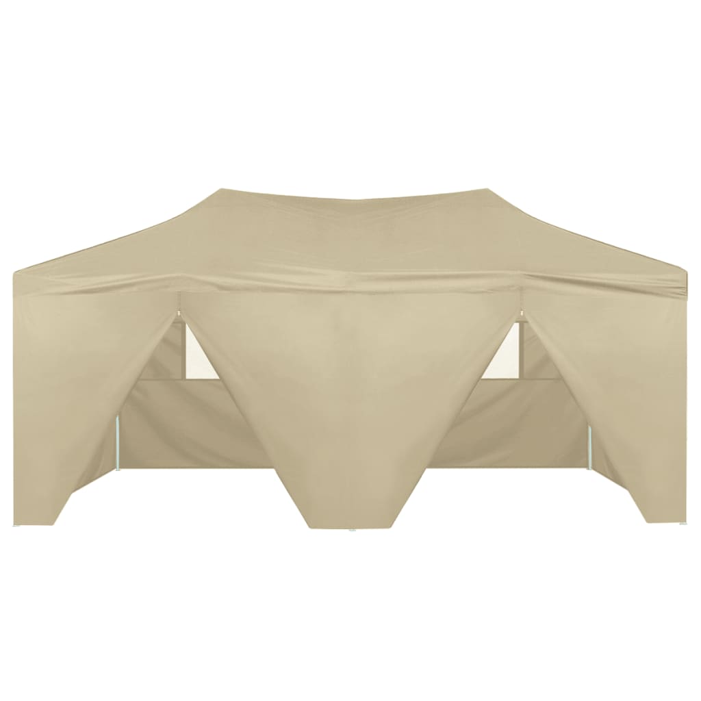 vidaXL Professional Folding Party Tent with 4 Sidewalls 118.1"x236.2" Steel Cream