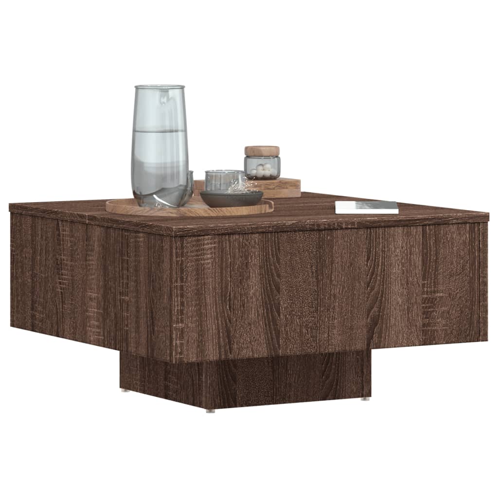 vidaXL Coffee Table Brown Oak 23.6"x23.6"x12.4" Engineered Wood