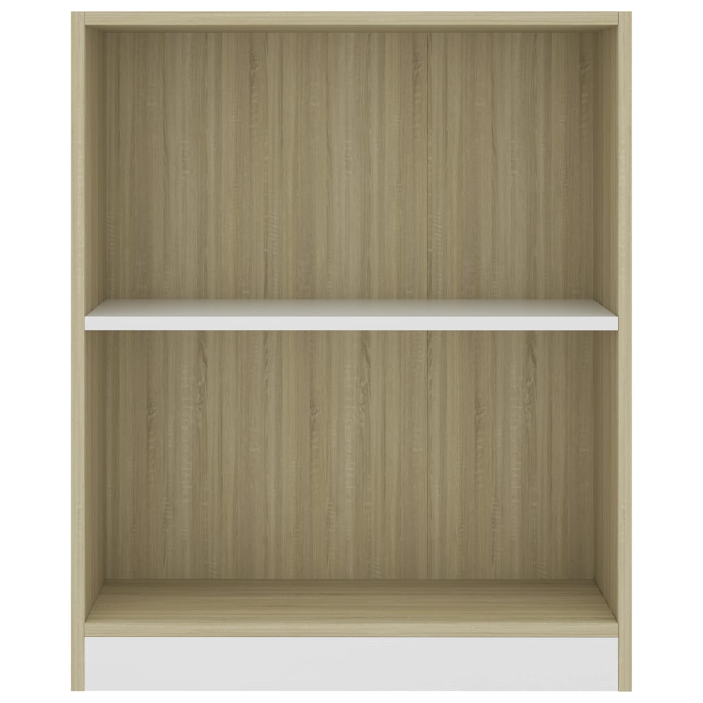 vidaXL Bookshelf White and Sonoma Oak 23.6"x9.4"x29.3" Engineered Wood