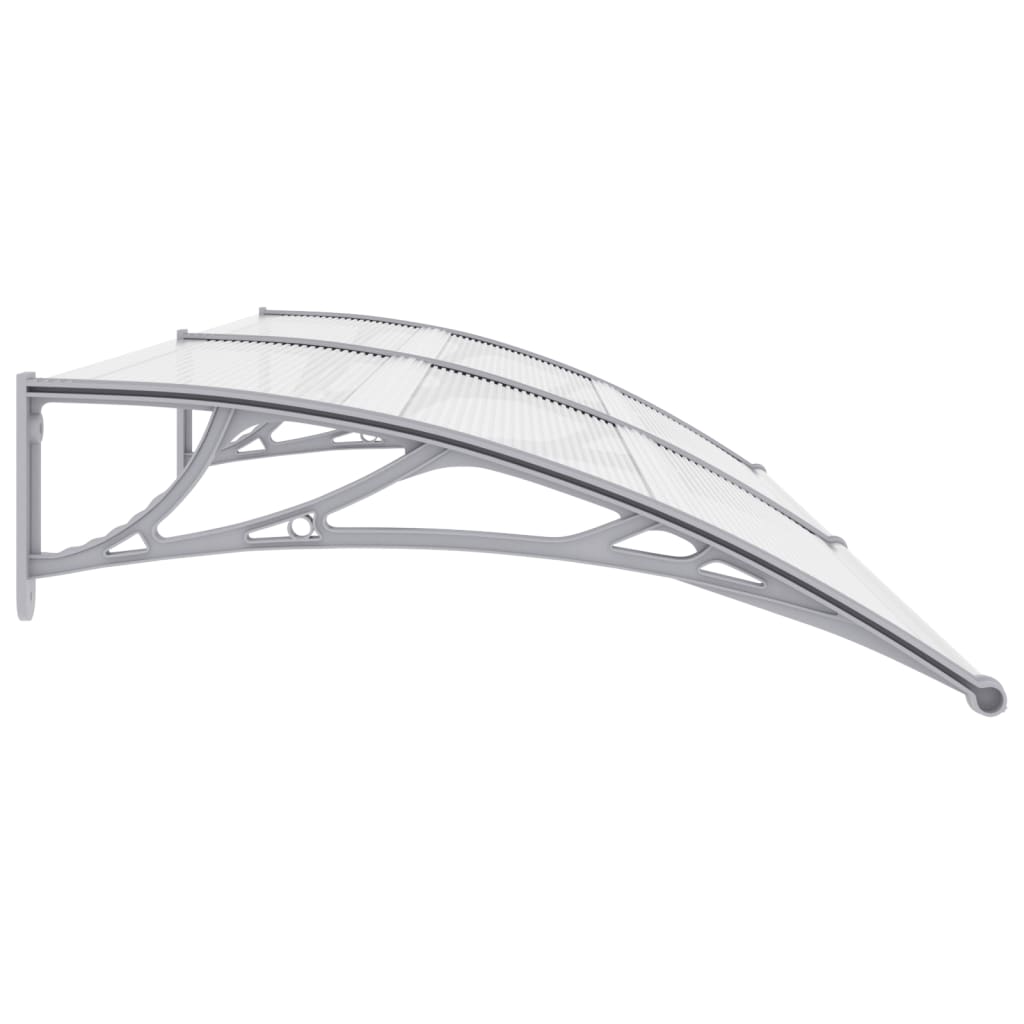 vidaXL Door Canopy Gray and Transparent94.5"x31.5" PC