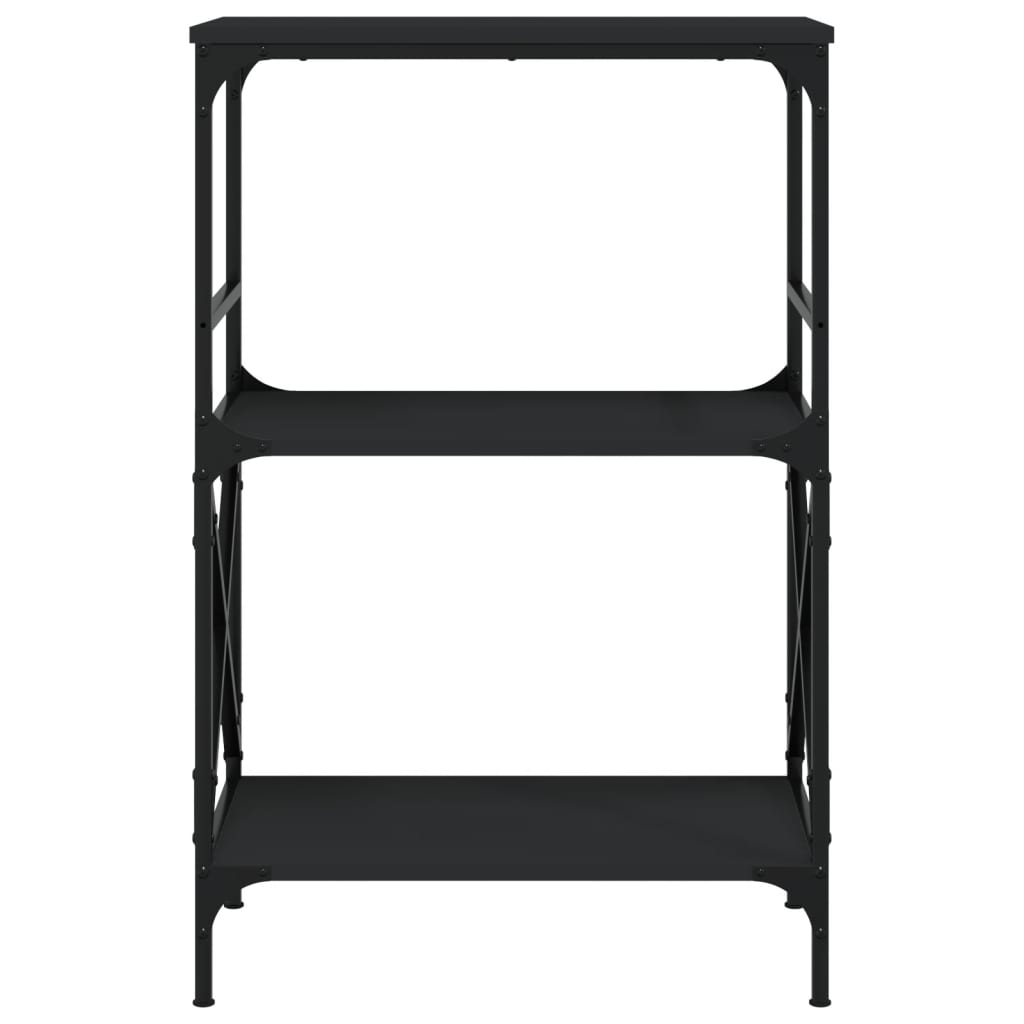 vidaXL Bookcase 3-Tier Black 23.2"x13.8"x35.6" Engineered Wood