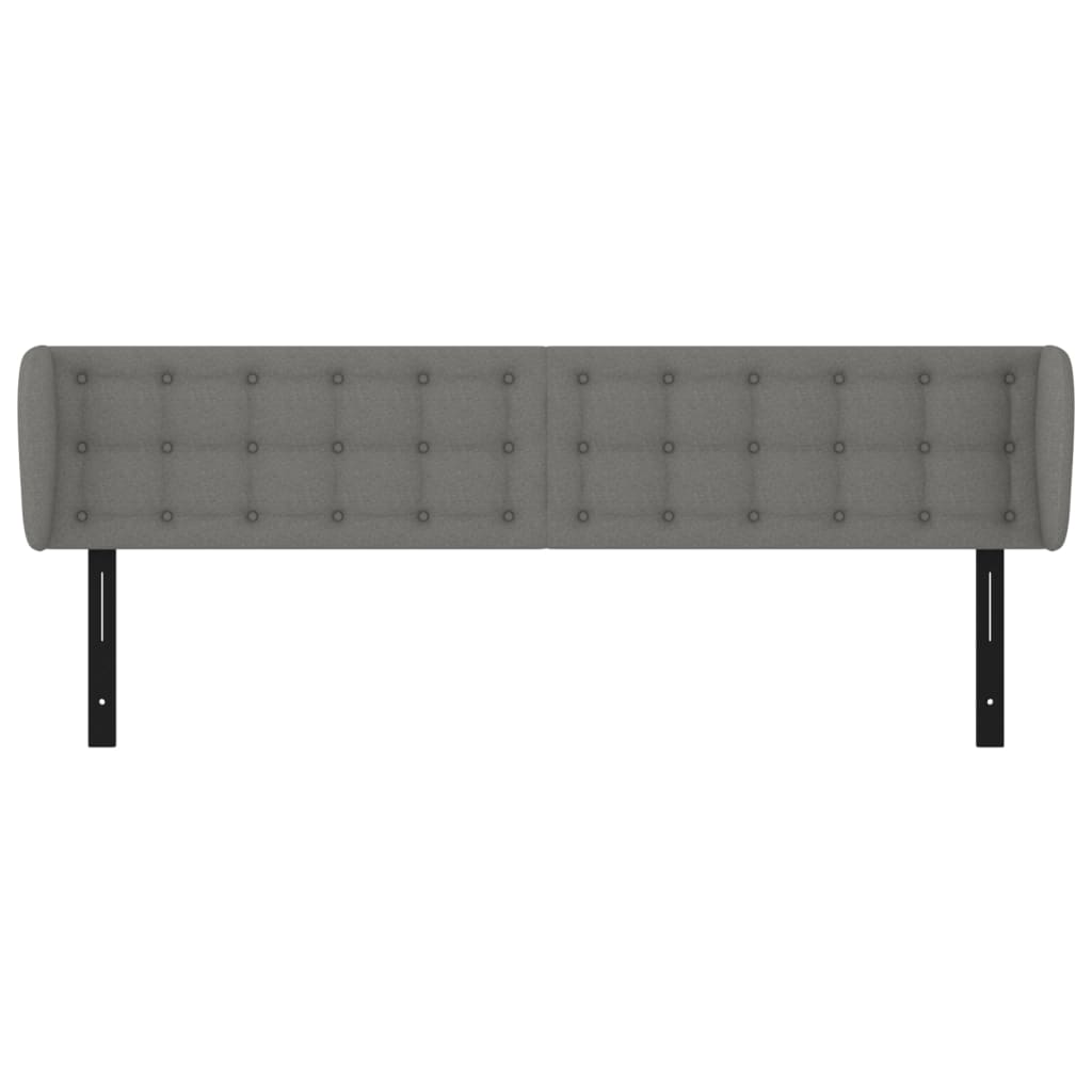 vidaXL Headboard with Ears Dark Gray 64.2"x9.1"x30.7"/34.6" Fabric