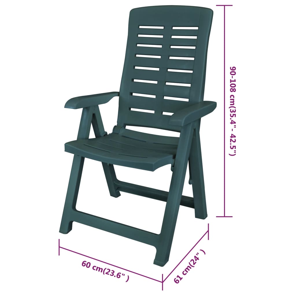 vidaXL 7 Piece Patio Dining Set Plastic Green