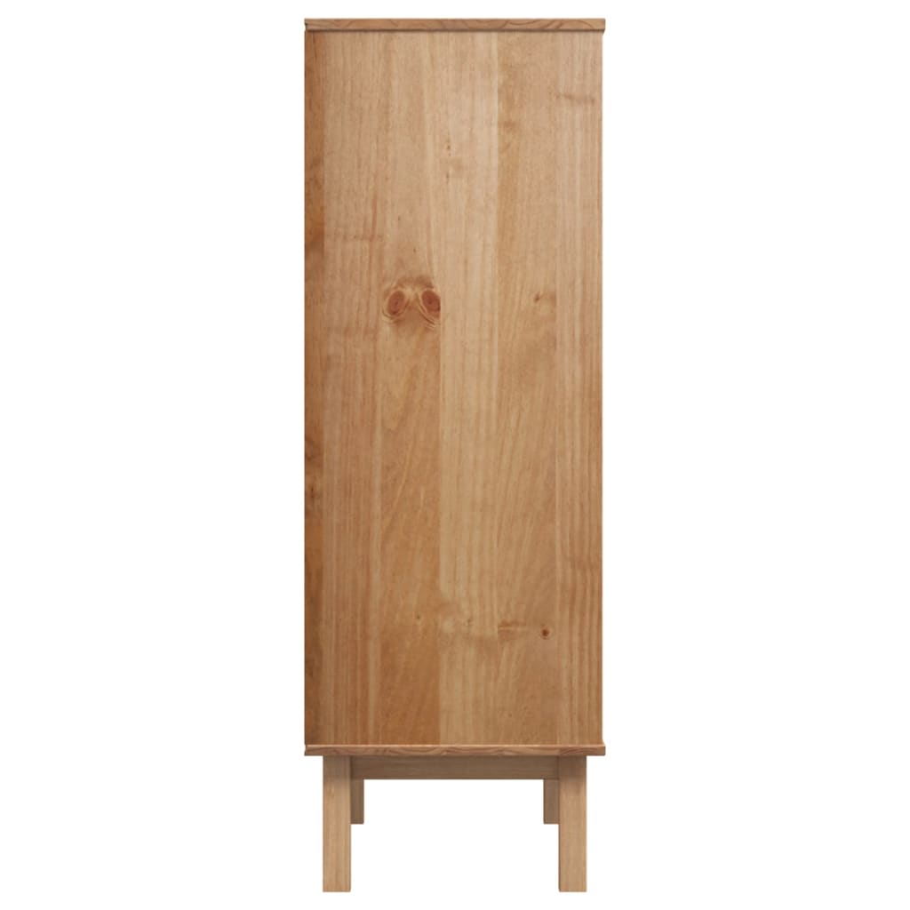 vidaXL Highboard OTTA Brown and White 33.5"x16.9"x49.2" Solid Wood Pine
