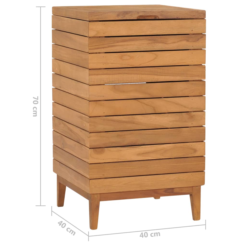 vidaXL Laundry Basket 15.7"x15.7"x27.6" Solid Teak Wood